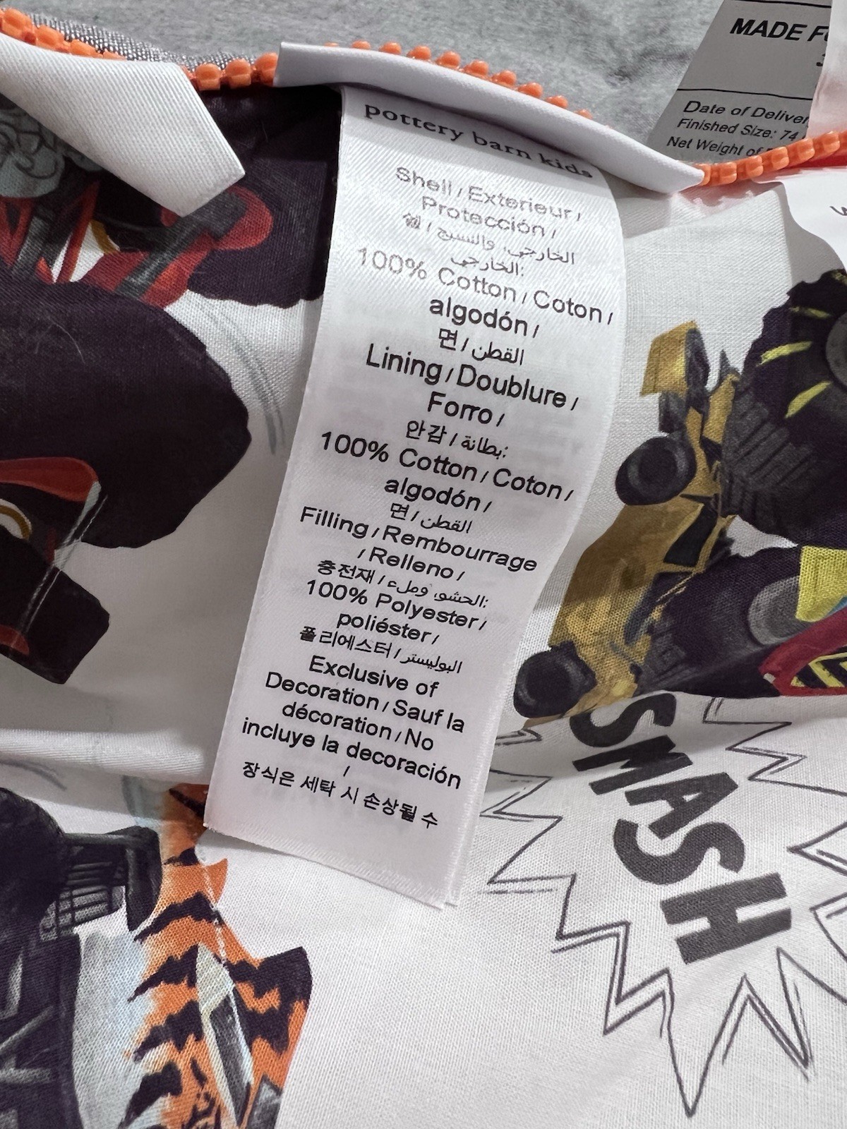 Pottery Barn Kids Hot Wheels Monster Trucks™ Sleeping Bag Mono Colter