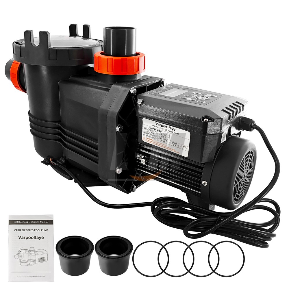 For Inground Pool 2.5HP Variable Speed High Flow Pump 10567GPH Energy Efficient