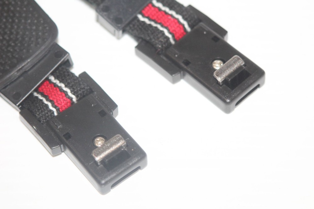 Vintage 36" Camera Video Strap Black Red White Stripe Unique Quick Release Latch