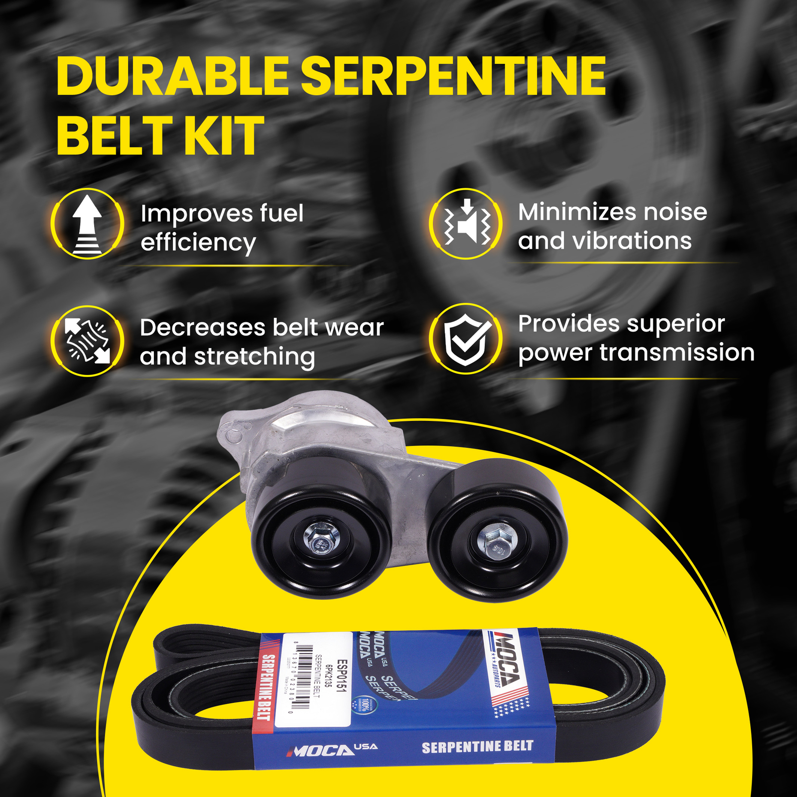Serpentine Belt Component Kit for Honda Accord Odyssey Pilot Acura MDX ZDX TL