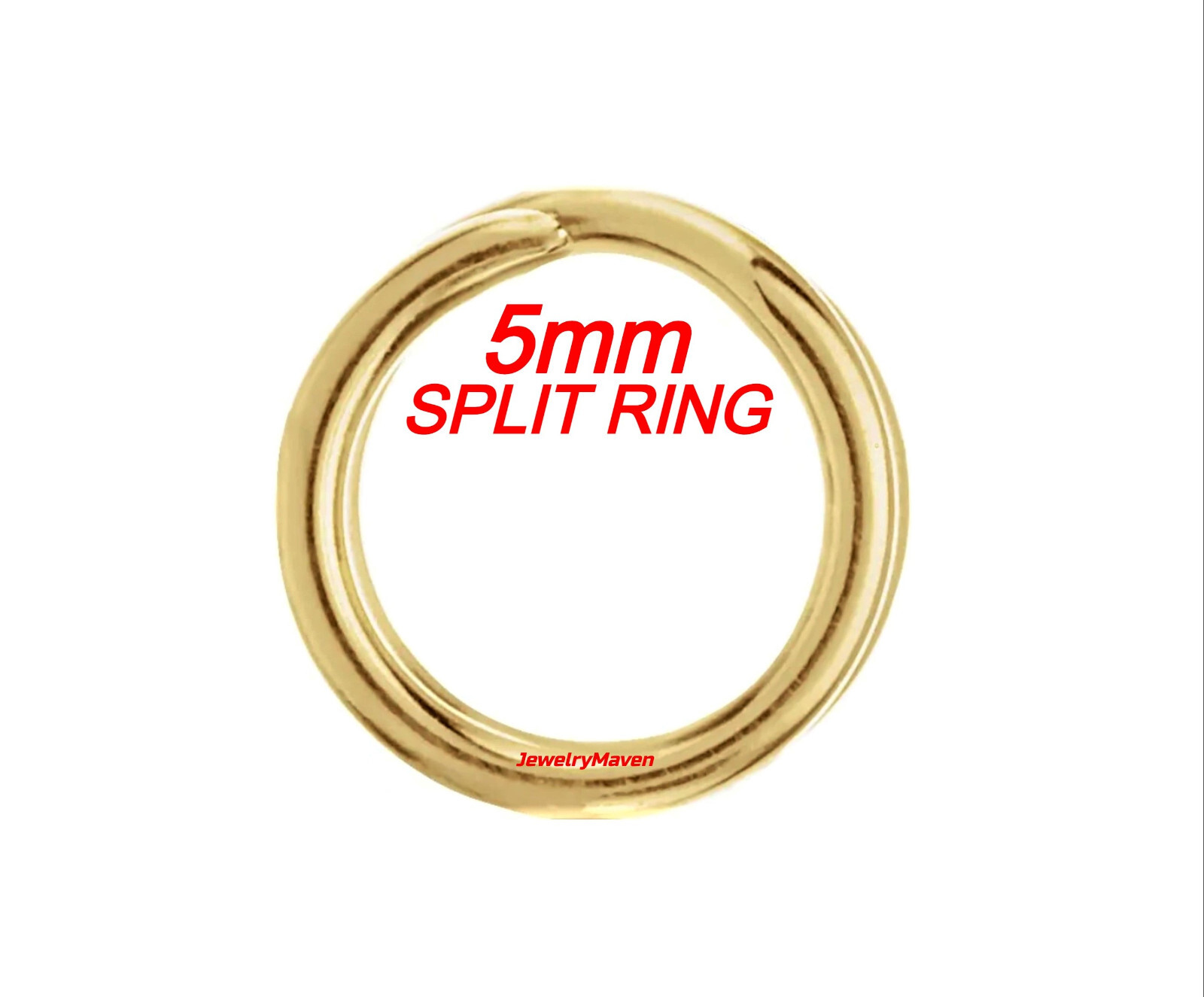 5mm OD 3.75mm ID 14k Solid Yellow Gold Round Split Jump Ring Charm 4.9mm USA