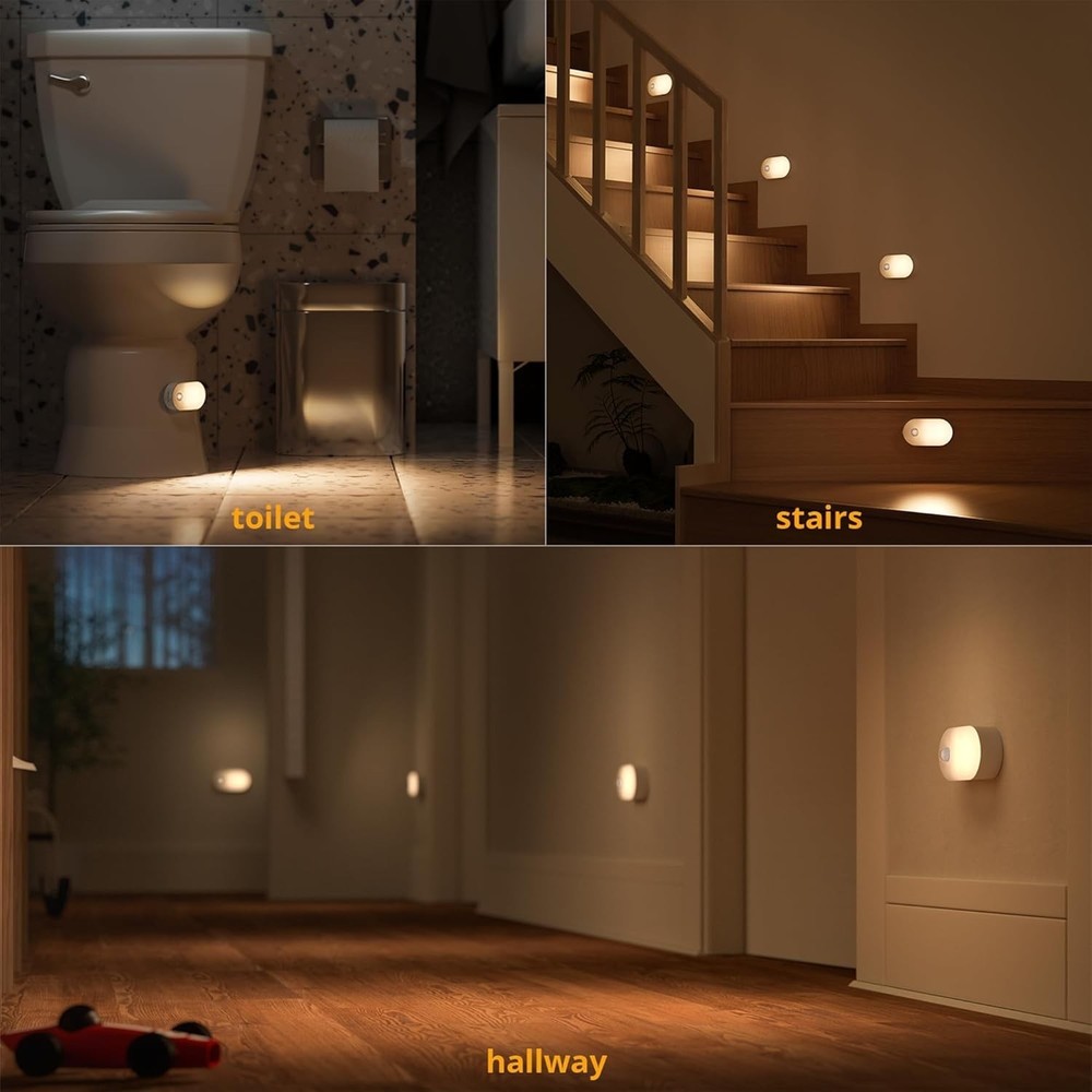 Compact Rechargeable Motion Sensor Night Light - Ideal for Bedrooms & Bathrooms