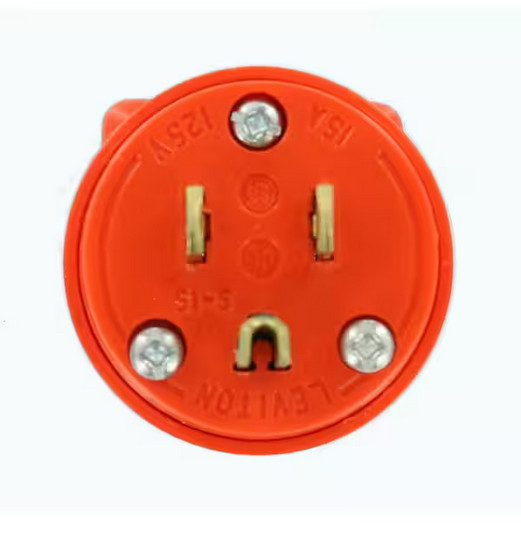 15 Amp 125-Volt 3-Wire Plug Orange
