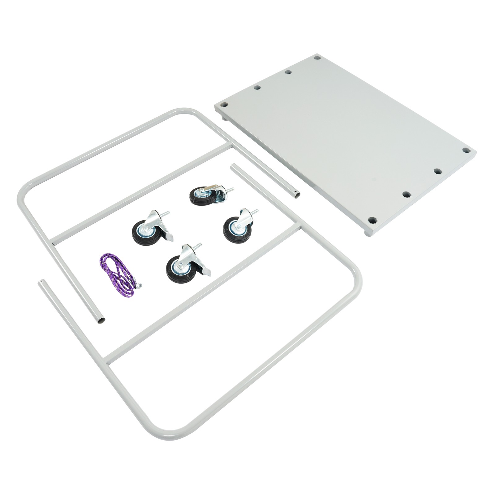 2-in-1 Platform Truck Cart Steel Panel Flatbed Dolly Cart 2000lbs with 4 Casters