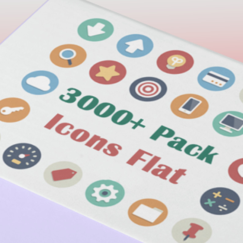 Collection Pack 3000 Icons Set - Flat Editable Icons