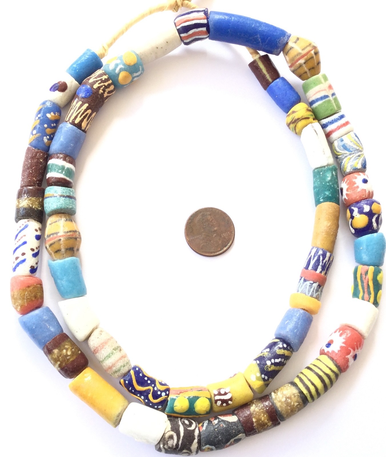 Assorted  Handmade Ghana Powder-Glass African Trade beads-Ghana