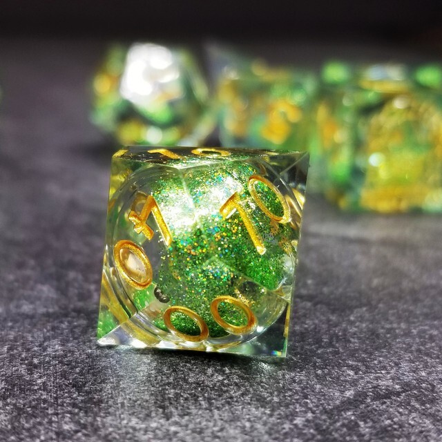 Sage's Spirits - Nature Spirits Liquid Core Sharp Edge Resin Dice Set