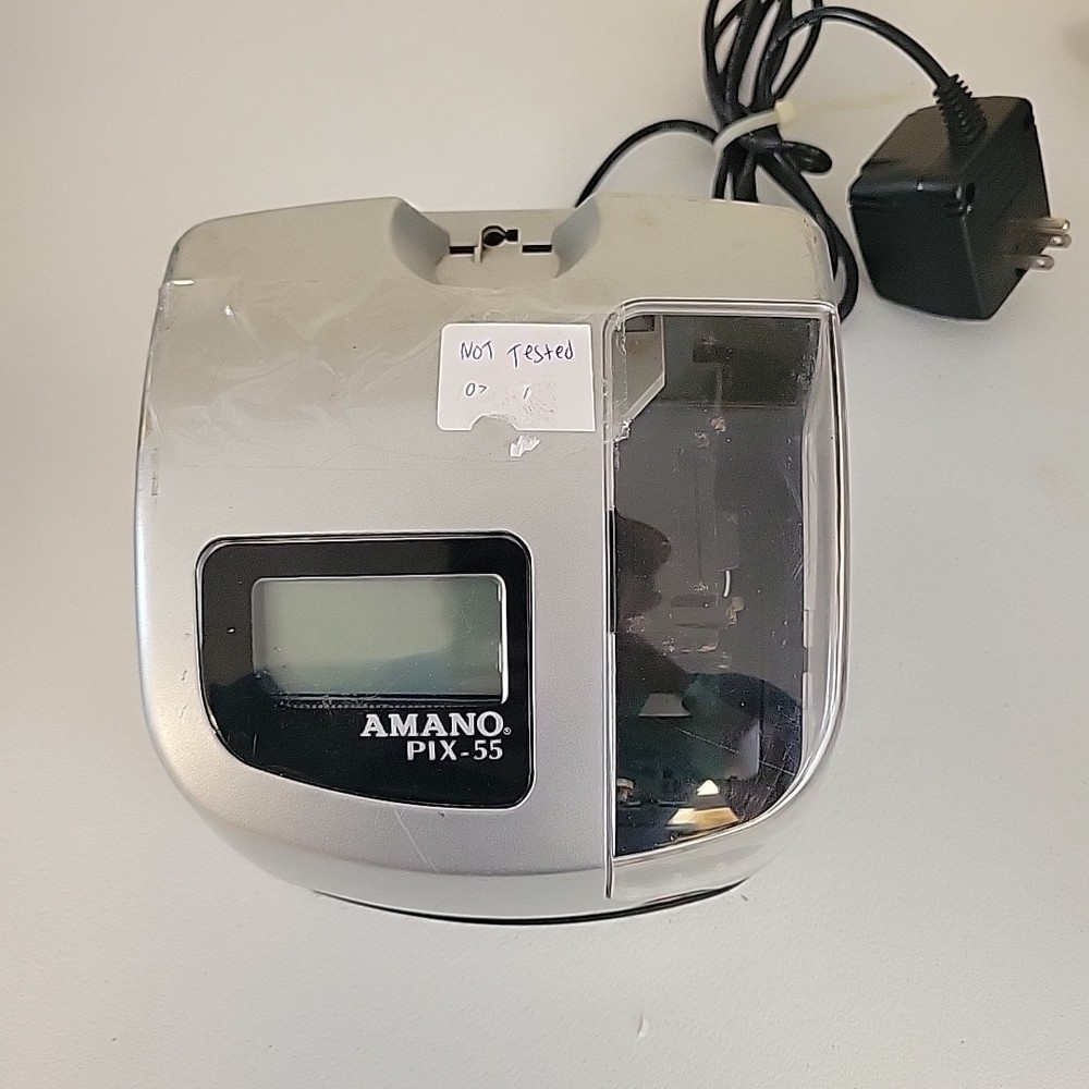 Amano PIX-55 Electronic Atomic Employee Punch Time Clock With 2 Keys - Untested