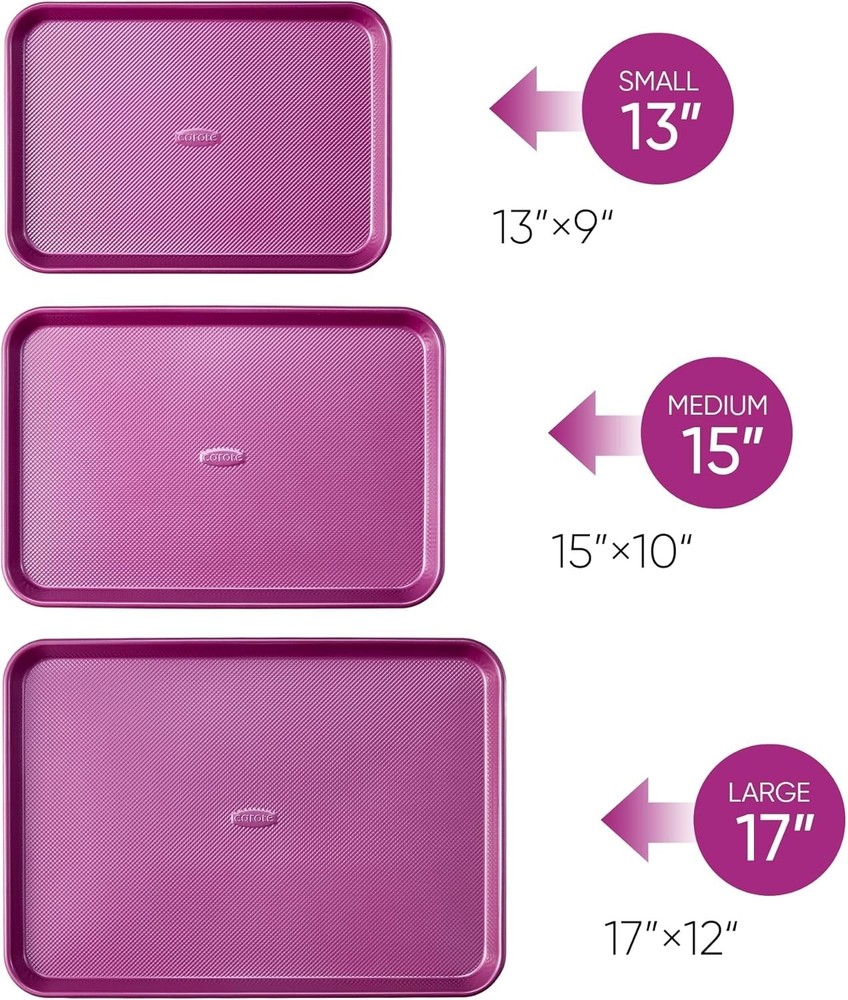 3-Piece Baking Pan Set - Bakeware Set, Baking Sheet Set Including 13 Inch 15 ...