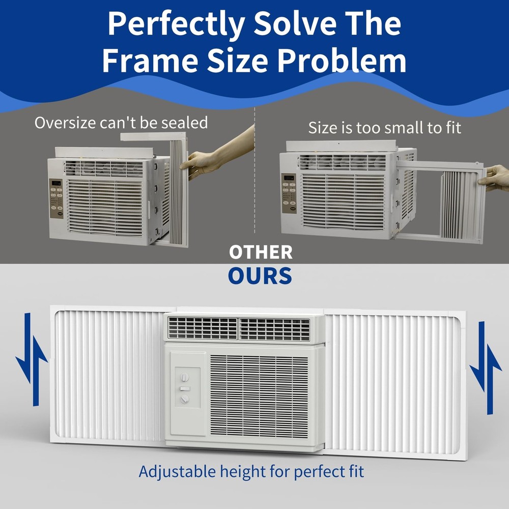 Window Air Conditioner Side Panel with Adjustable Frame, Universal Window AC ...
