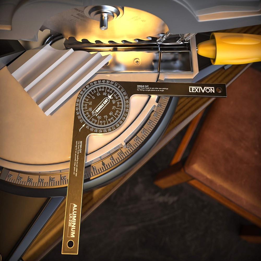 Aluminum Miter Saw Protractor | 7-Inch Rust Proof Angle Finder Featuring Prec...