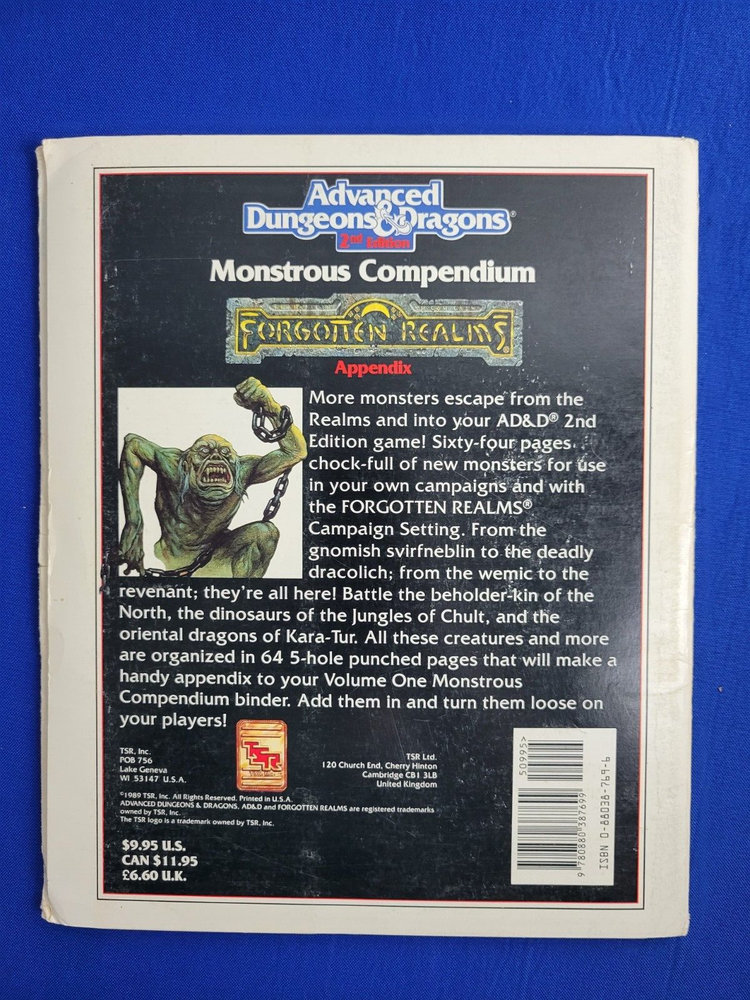 Monstrous Compendium Forgotten Realms Appendix - AD&D MC3 2104