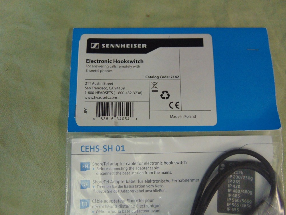 Sennheiser Electronic Communications CEHS-SH01 P/N 504590