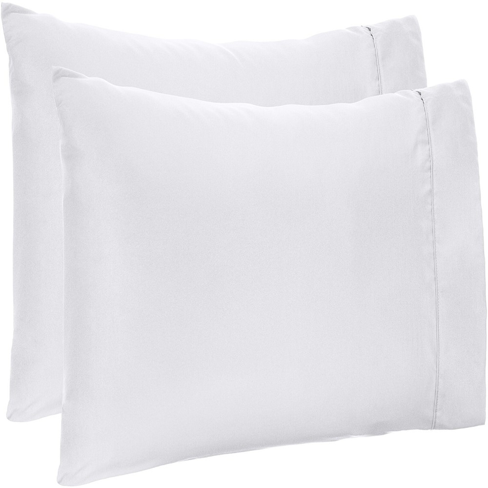 4 PCs Pillow Case Set 600 TC Egyptian Cotton White Solid Queen Size