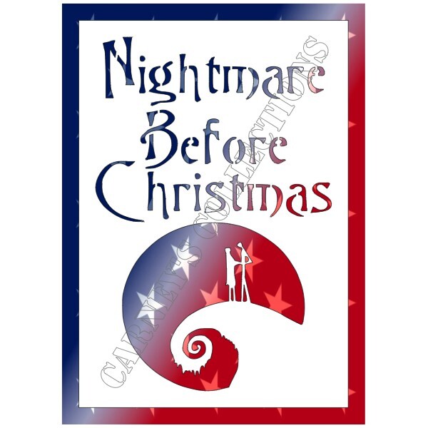 5"x7" Clear Plastic Stencil - Nightmare Before Christmas (SAA158)