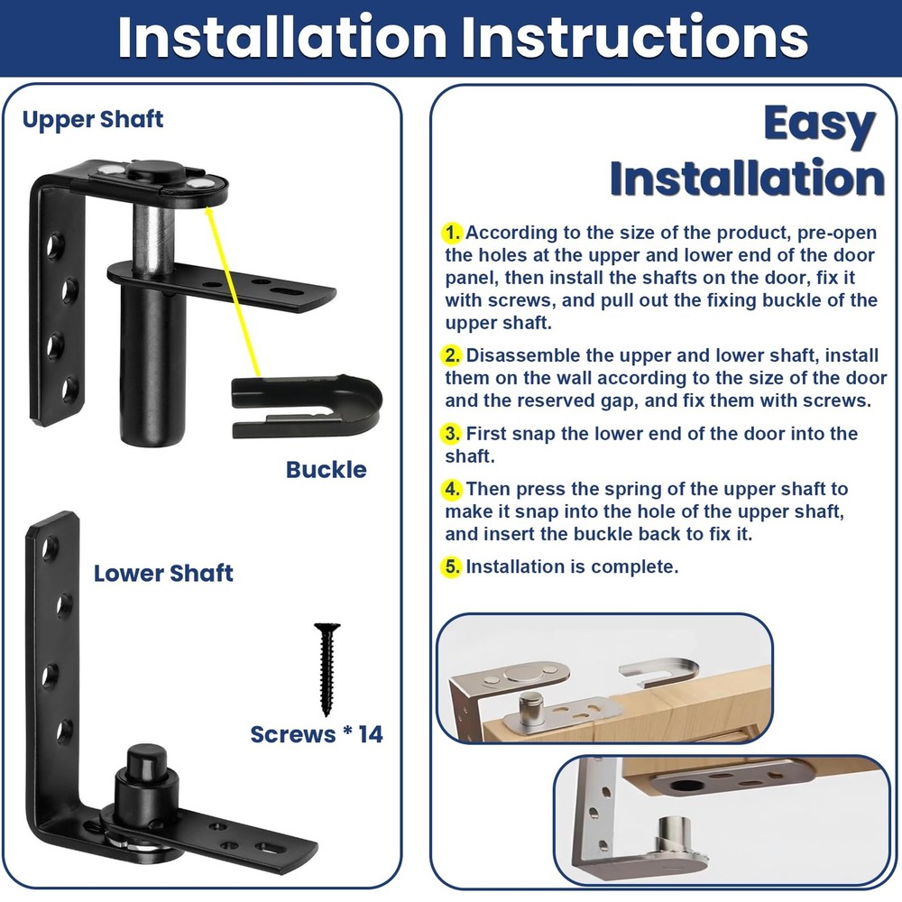 Upgraded Saloon Door Hardware, SelfReturn Double Swing Hinge, Gravity Hinge ...