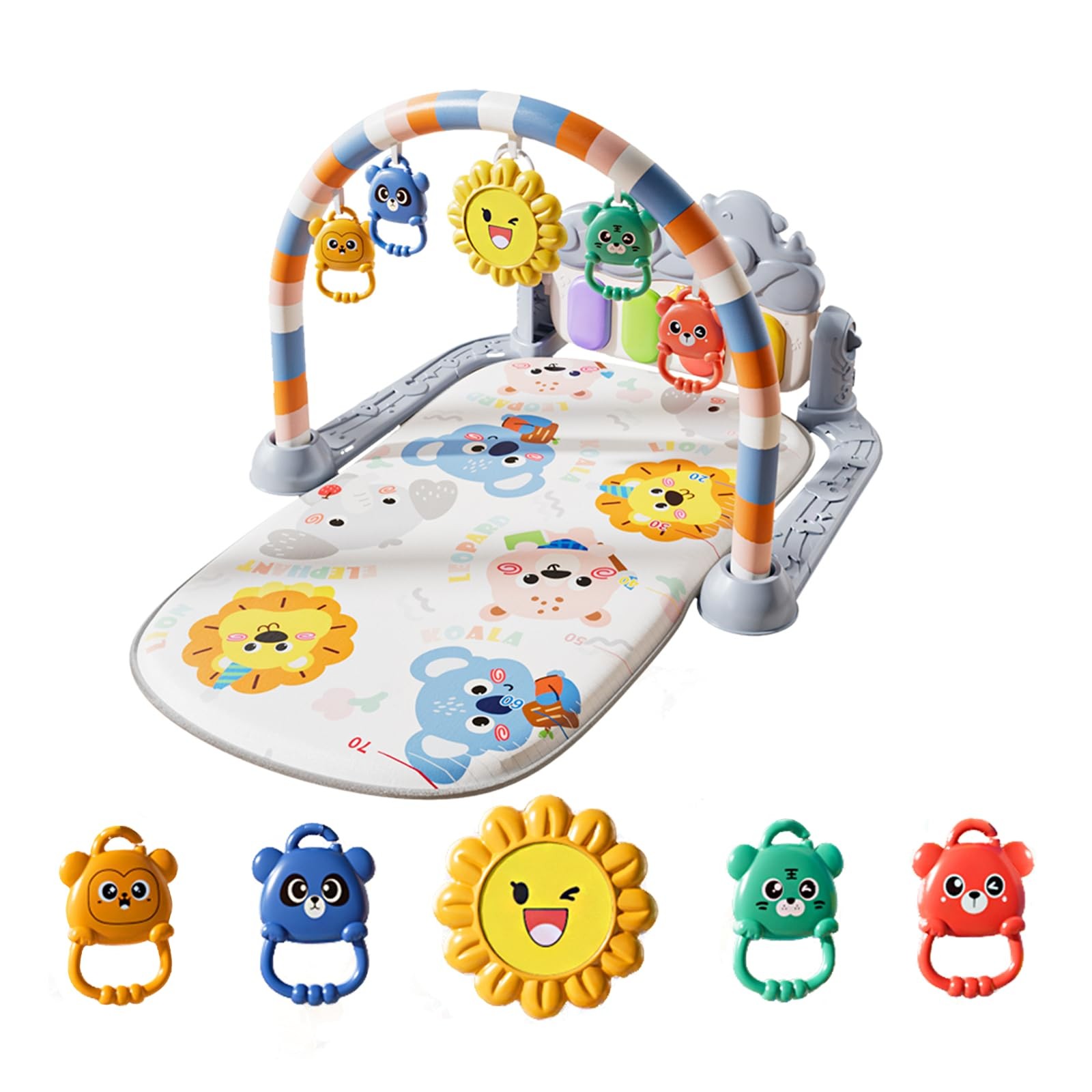 Alive Lovely Baby Gyms Play Mats, Musical Activity Center Baby Piano Gym Mat,...