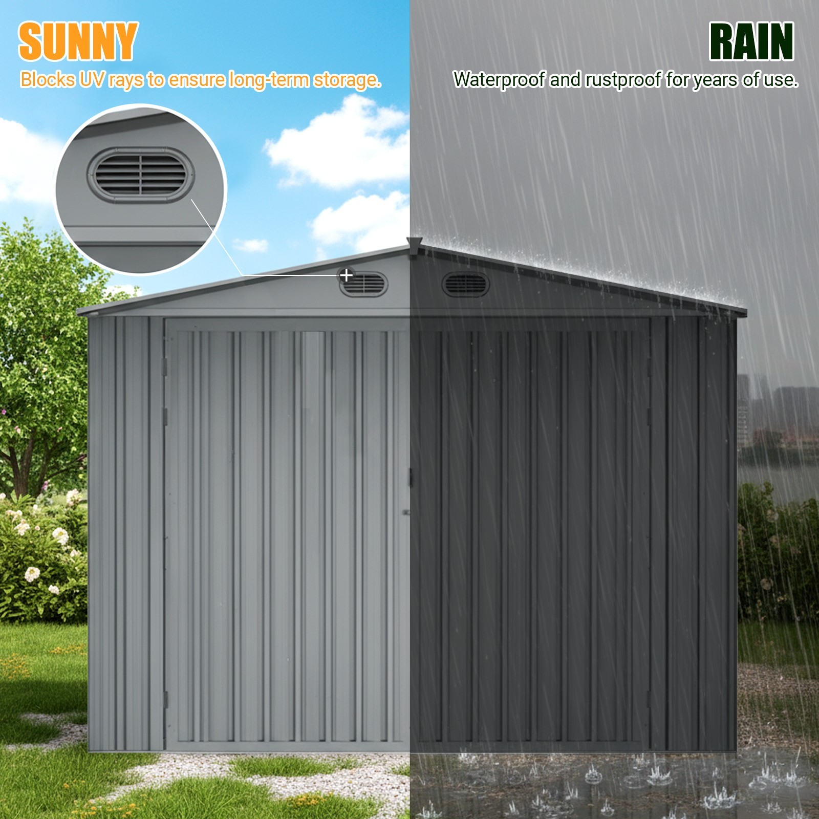 NEW 20'x13' Galvanized Metal Garage Shed Outdoor Storage Shed for Vehicle/Garden