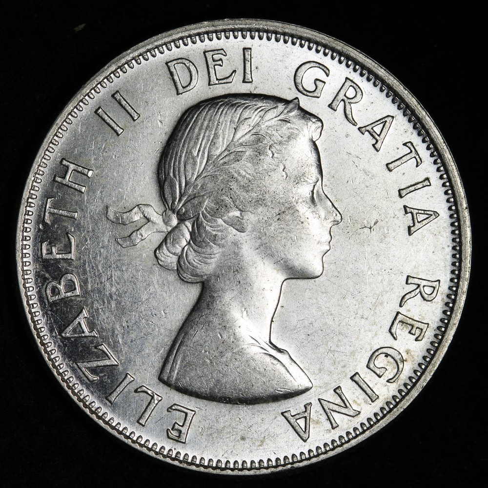 1956 Canada SILVER Fifty Cent Piece E391 WSCH