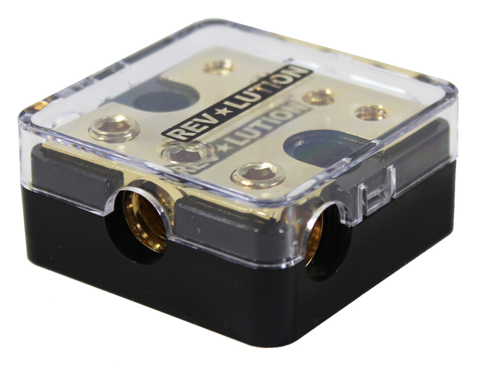 REV Power Distributor Three 4GA Input, Four 8GA Outputs Brass Material
