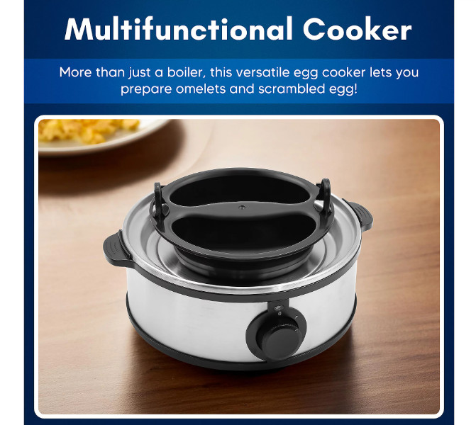 Automatic Egg Cooker 7 Egg Capacity Stainless Steel Electric Egg Boiler