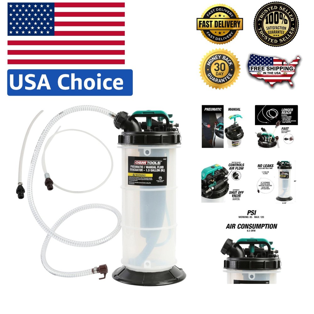 Robust Pneumatic/Manual Fluid Extractor Pump for Efficient Vehicle Maintenance
