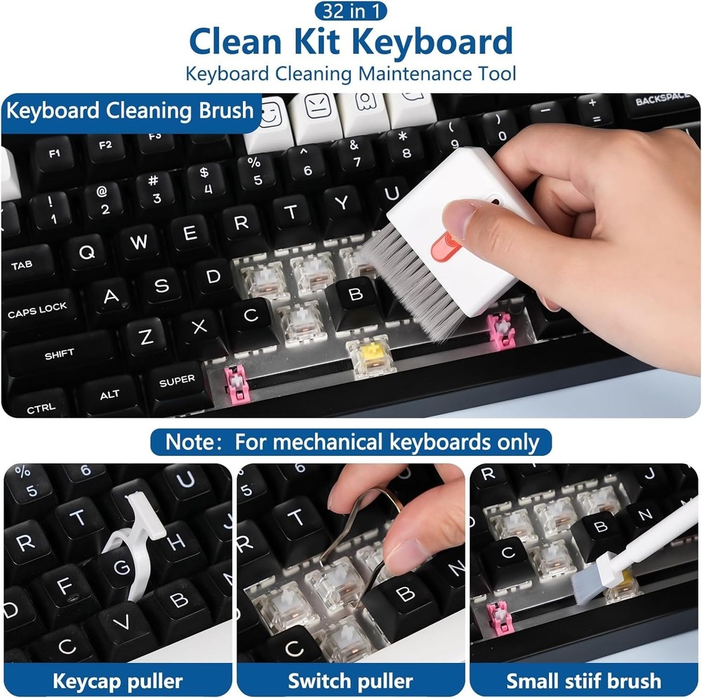 32-in-1 Cell Phone Cleaning Kit with SIM Tool, Brushes & Stylus for Electronics