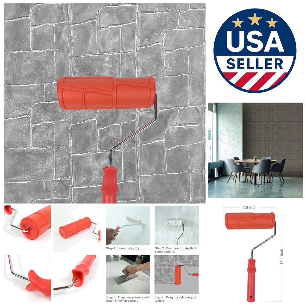 Versatile 8'' Patterned Paint Roller with Ergonomic Design for Wall Enhancements