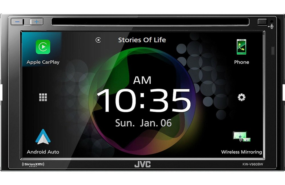 JVC KW-V960BW Bluetooth DVD Player Wireless Apple CarPlay Android Auto USB CD XM
