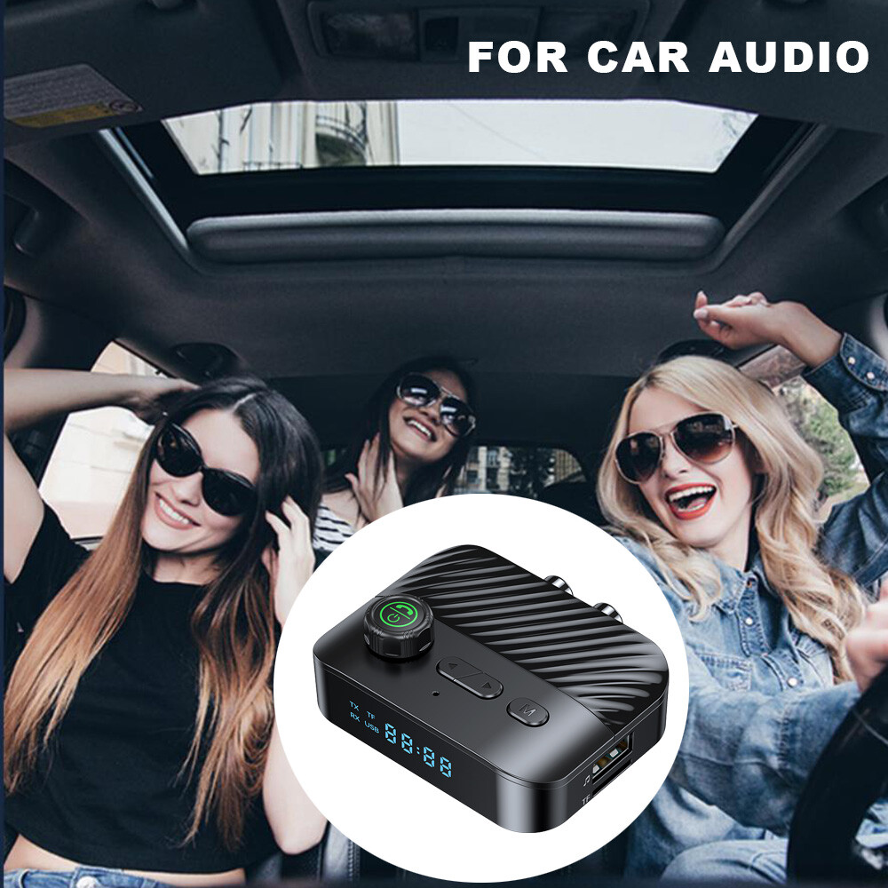 Bluetooth 5.3 Receiver Transmitter Wireless 3.5mm AUX to 2 RCA USB Audio Adapter