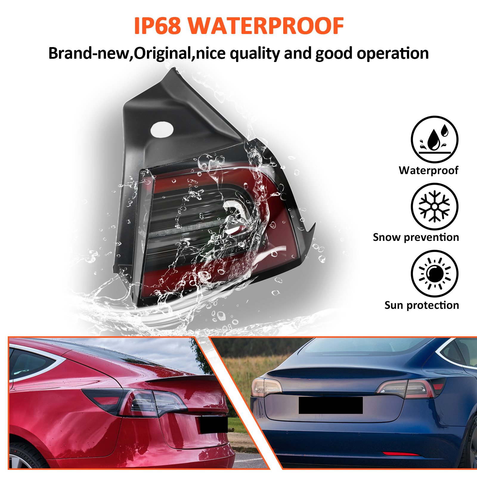 For 2017-2023 Tesla Model 3 LED Outer Tail Light Lamp Passenger 1077398 OE Style