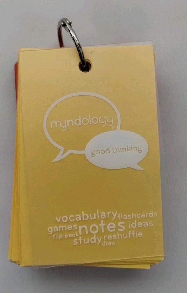 Myndology Flip Book Colored Note Cards with Ring 74 Count Study Flashcards