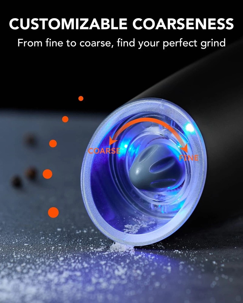 FORLIM Gravity Electric Salt and Pepper Grinder Set, Automatic Pepper Grinder...