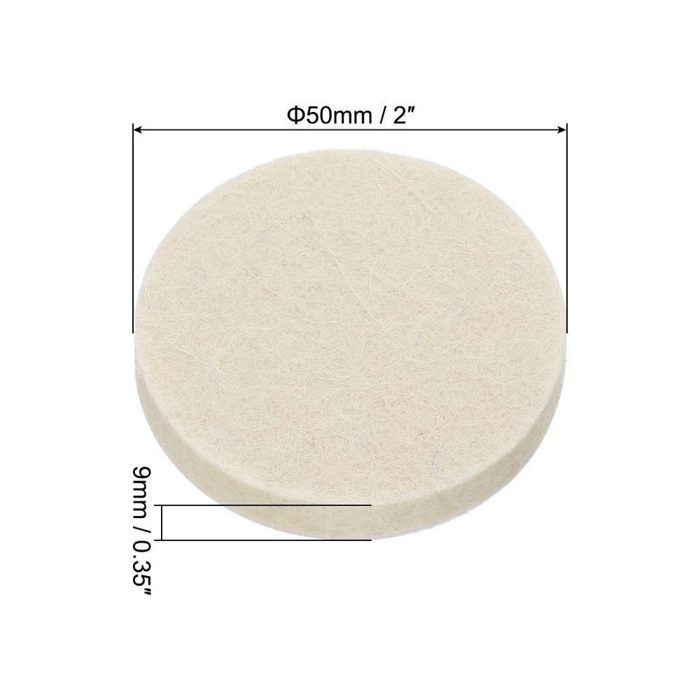 2-Inch Wool Polishing Pad Hook and Loop Buffing Wheel 17Pcs