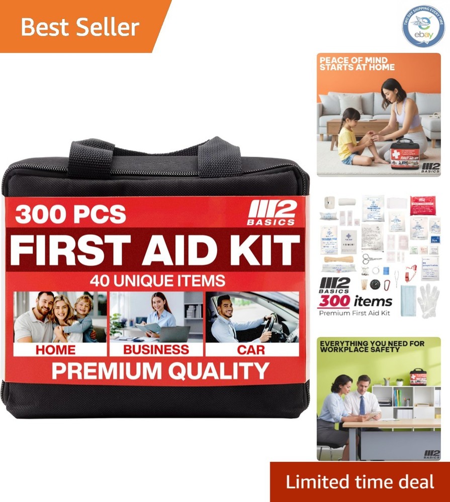 High-Quality 300-Piece First Aid Kit with Organized Compartments for Easy Access