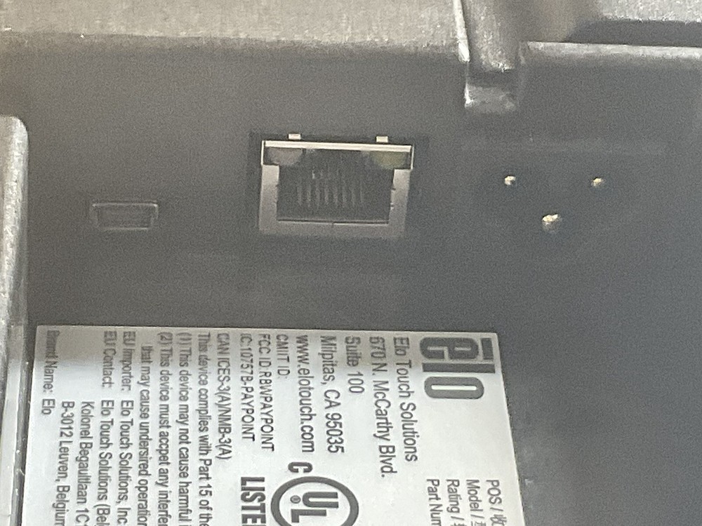 ELO PayPoint E346732 POS System/missing Drawer/ JUA429