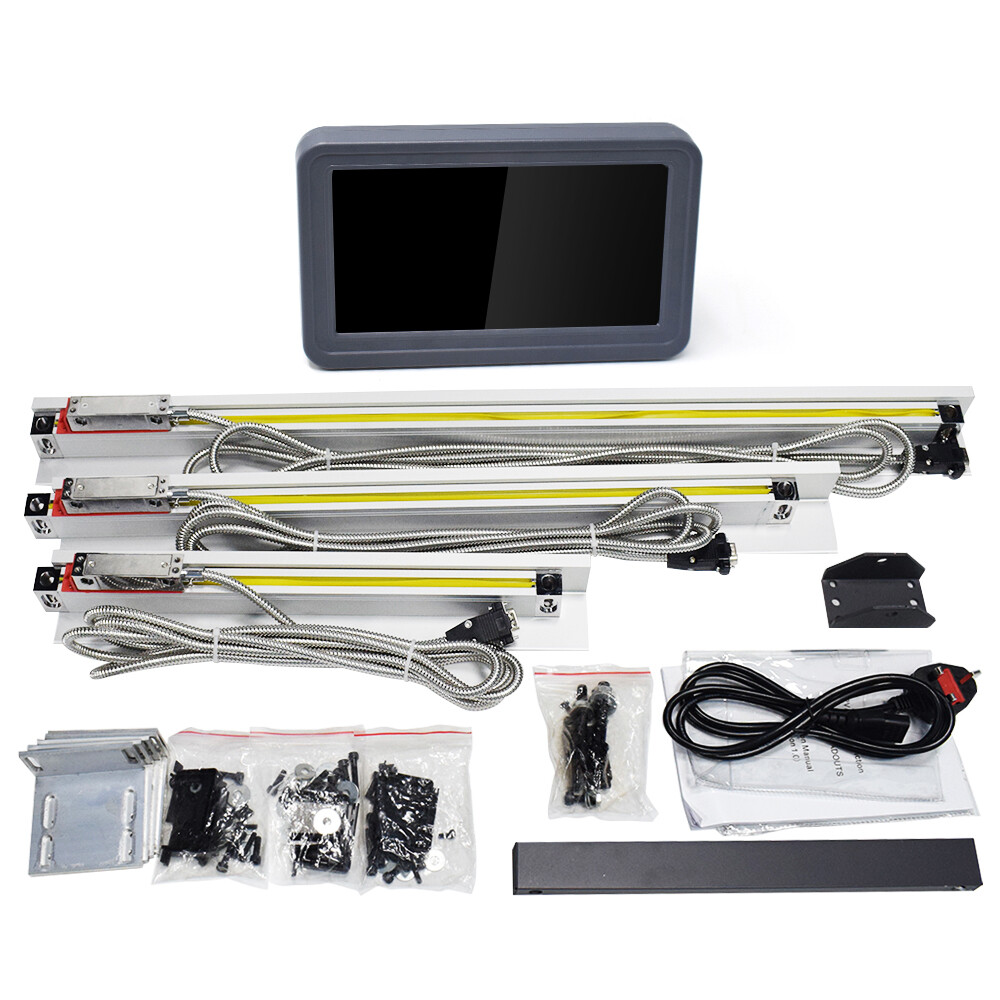 3 Axis Dro Digital Readout LCD Touch Screen Encoder+3PCS Linear Glass Scale Kit