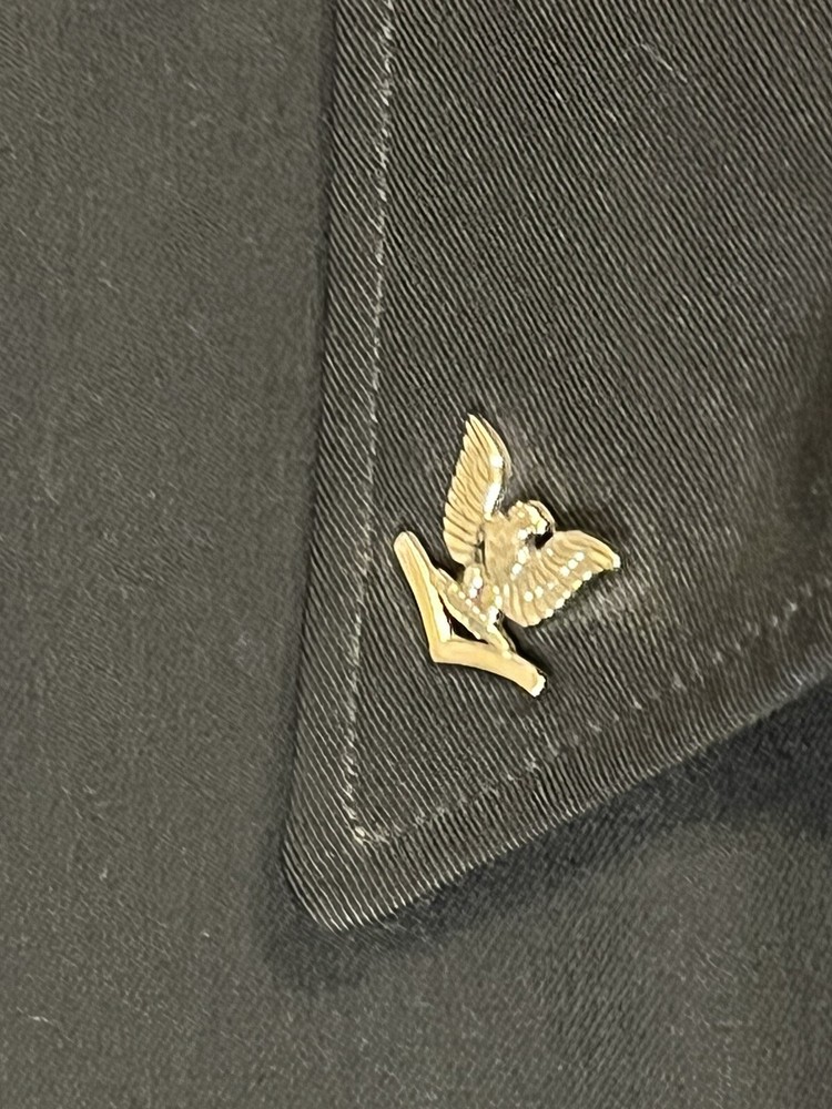 US Navy Jacket 46 Long With Sterling Silver Chevron - Navy Issued