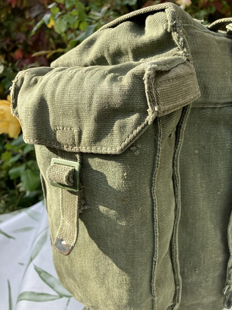 Rare First Issue British Army 58 Pattern Large Pack Rucksack Webbing Bag Green