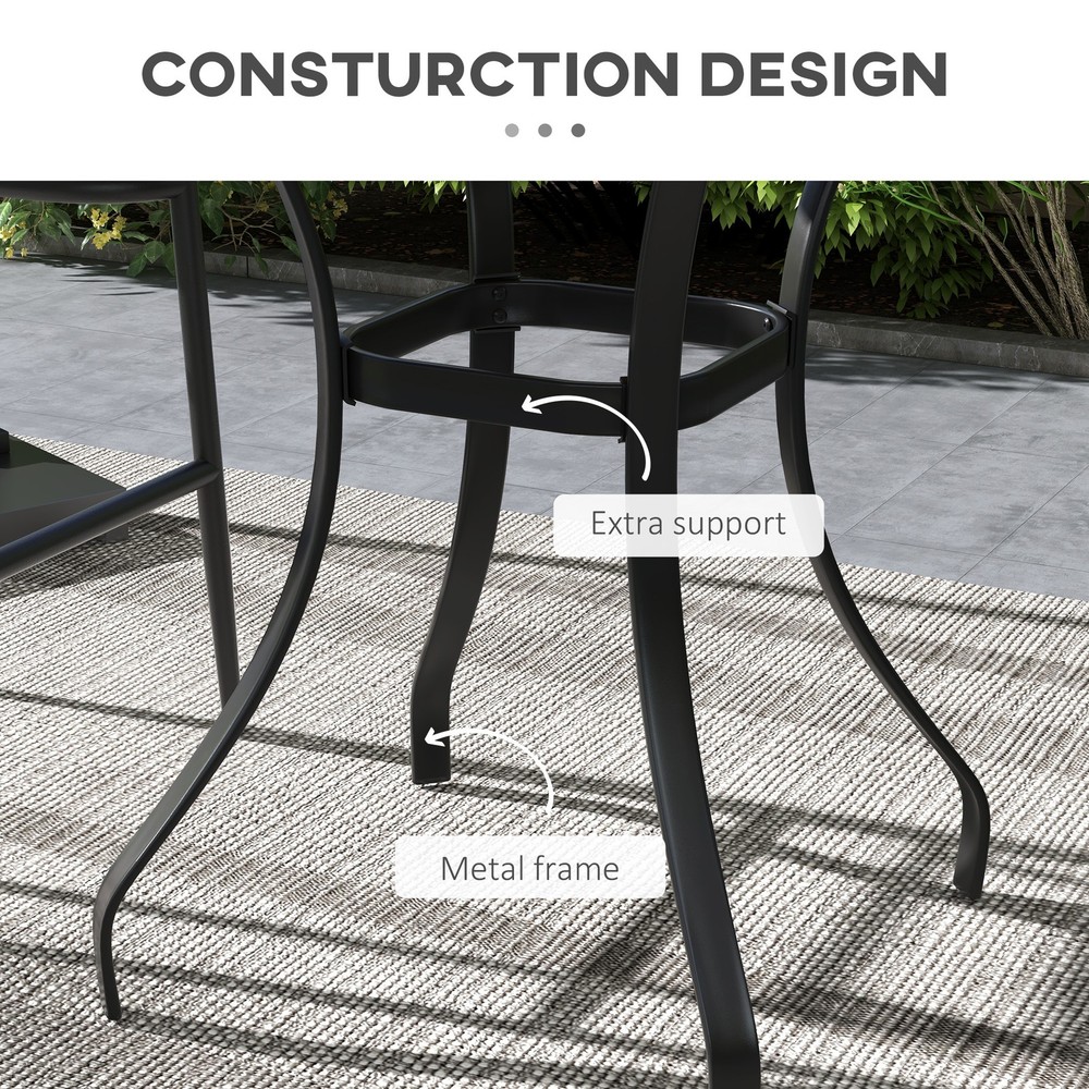 22" Outdoor Side Table with Umbrella Hole