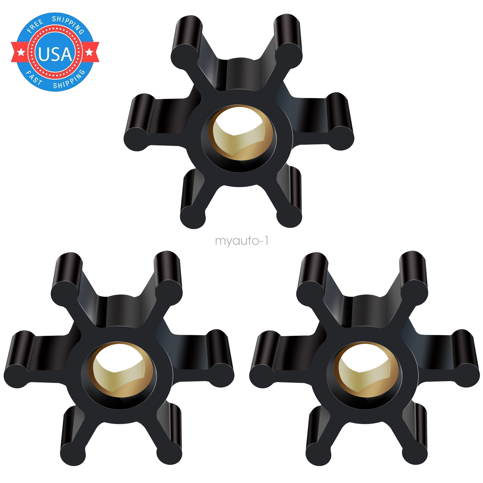 3 pack Impeller for Utility Water Transfer Pump Fits 1/10th HP & 1/12th HP