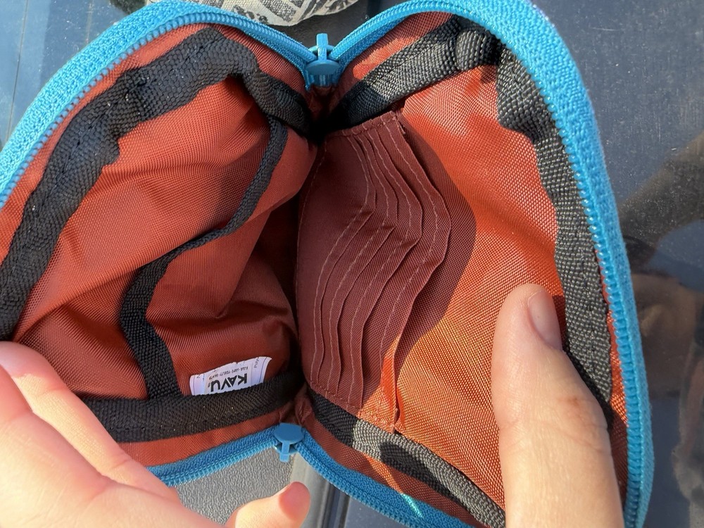 KAVU Daypack Zipper Fabric Adjustable Strap Blue Multicolor Gray Black