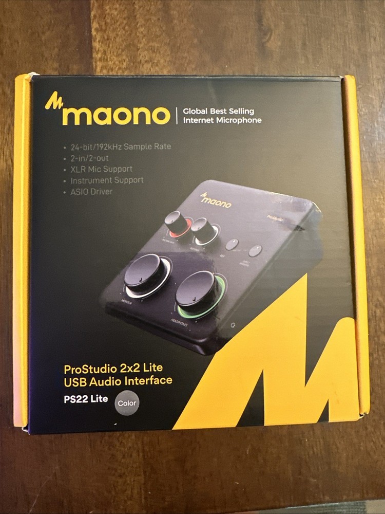 MAONO (PS22 Lite) USB Audio Interface for PC- Black Open Box, tested