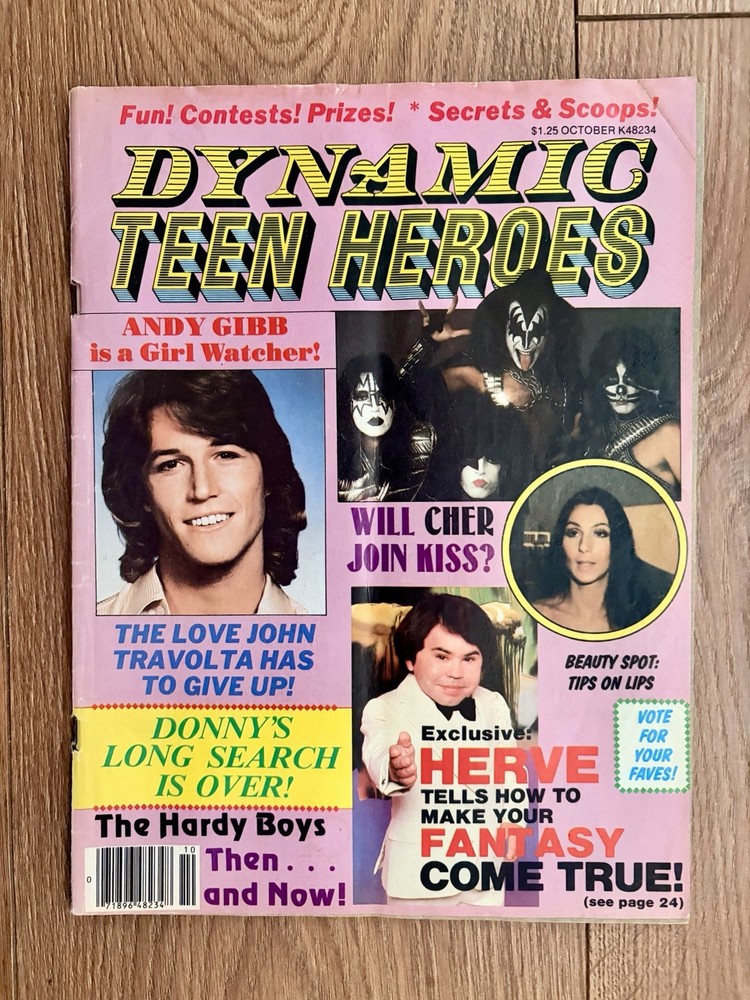 DYNAMIC TEEN HEROES MAGAZINE OCTOBER 1978 ANDY GIBB SHAUN CASSIDY KISS CHER