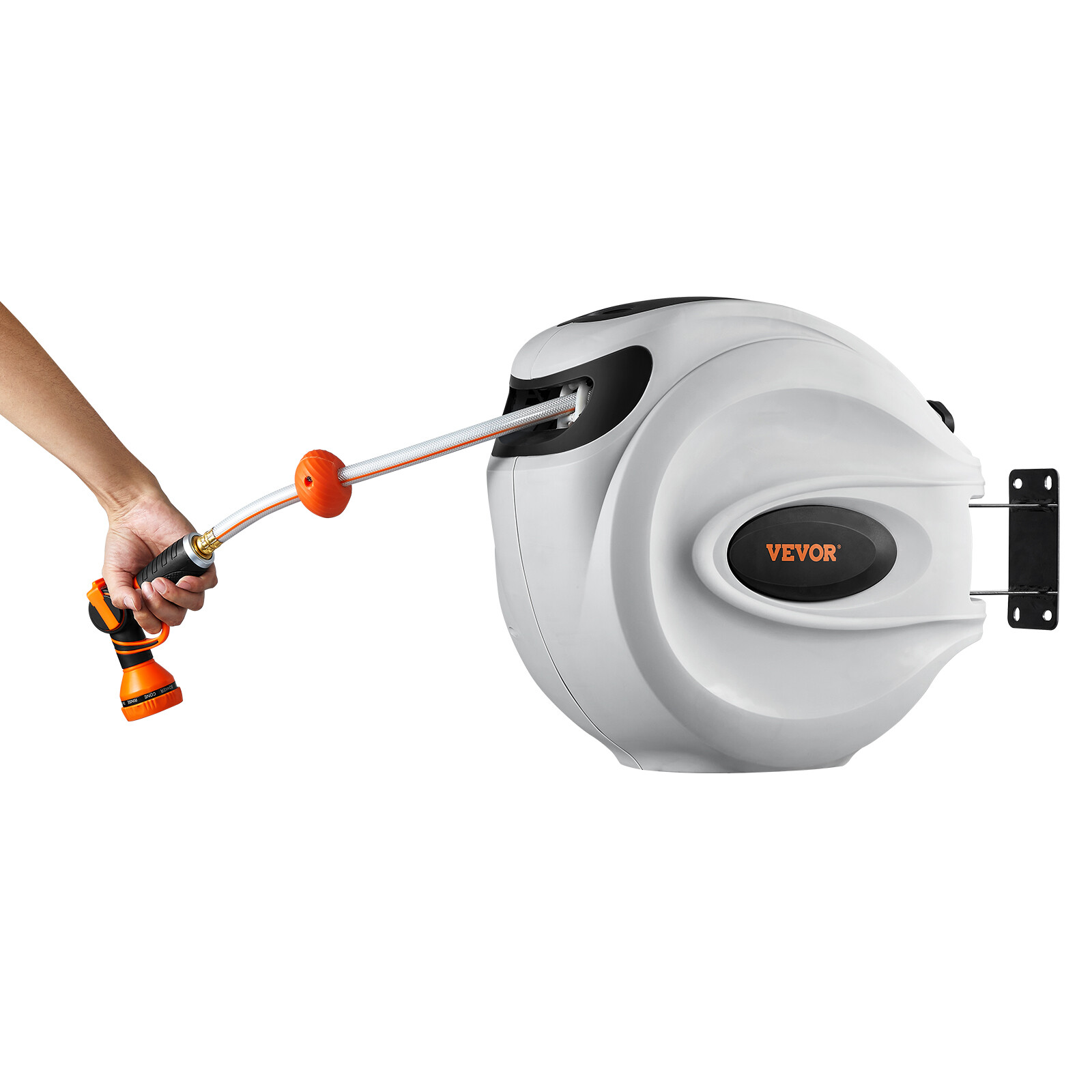 VEVOR Retractable Hose Reel Water Hose Reel 84'x5/8" 180° Swivel Wall-Mounted