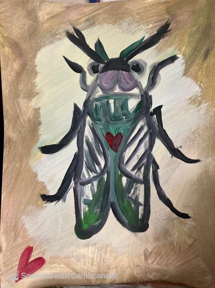 BLESSED#913 Bug Fly Big Original Neo Abstract Expressionism 11x14 Paper
