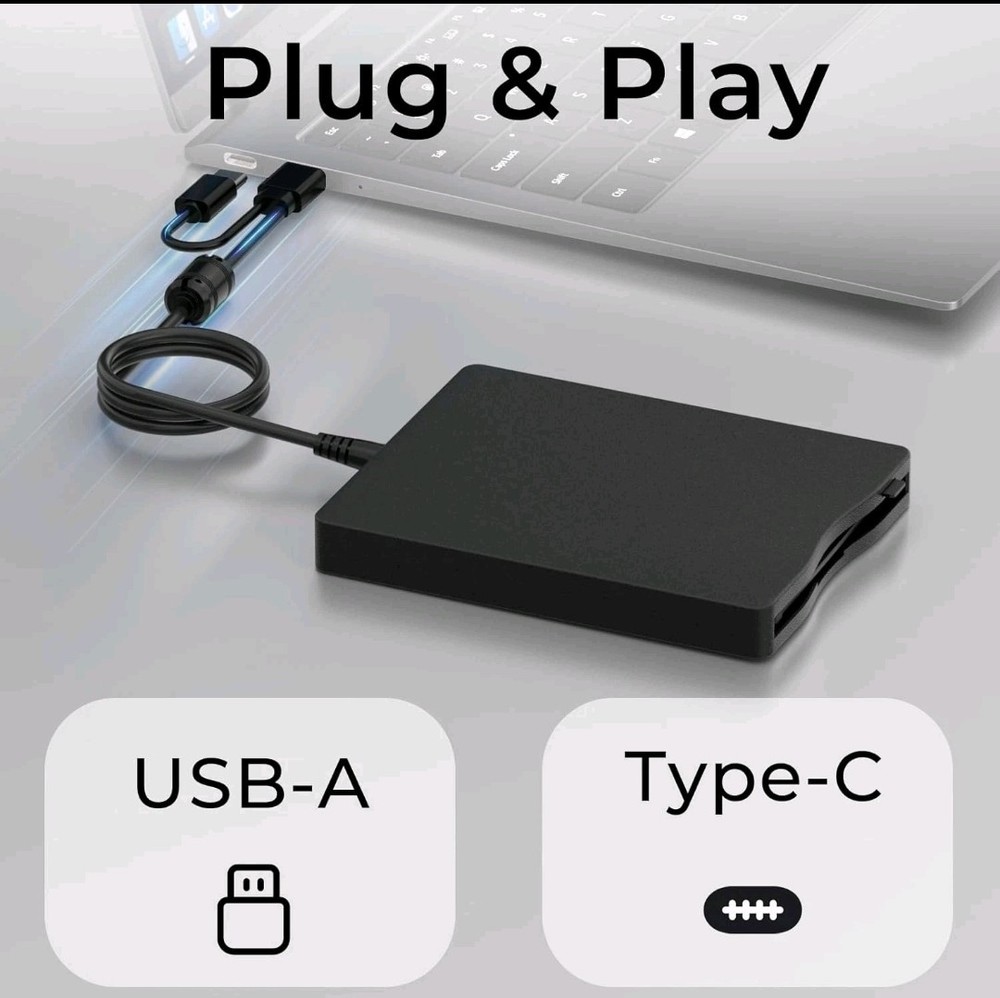 USB Type-C External Floppy Disk Drive for Windows