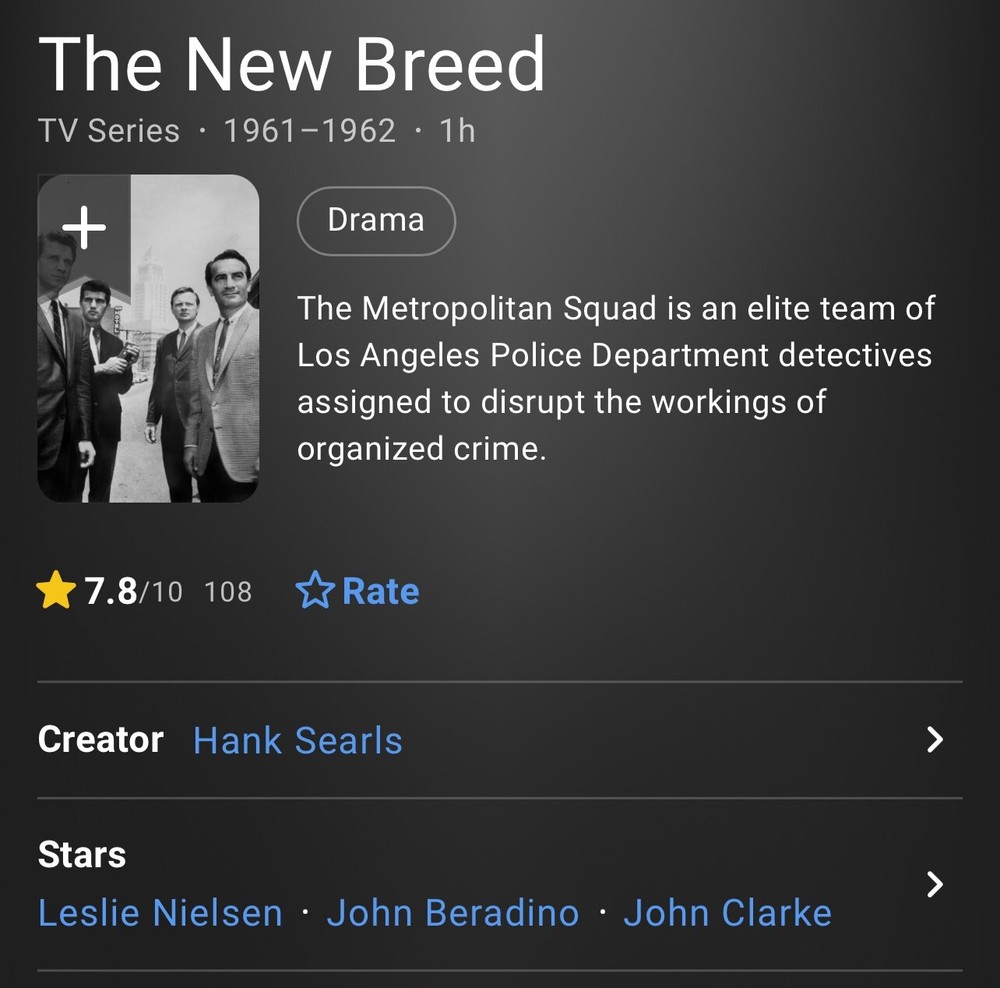 The New Breed Original TV Script
