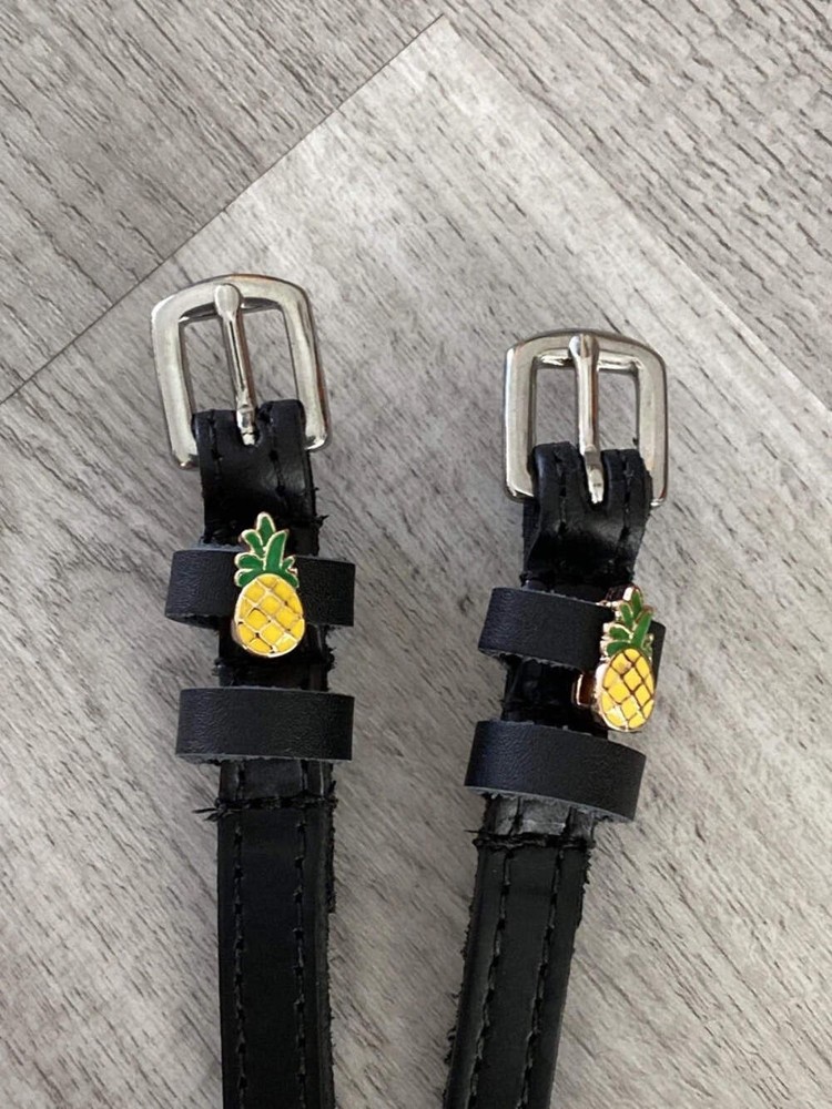 Yellow Pineapple Designer Spur Straps - Mane Jane