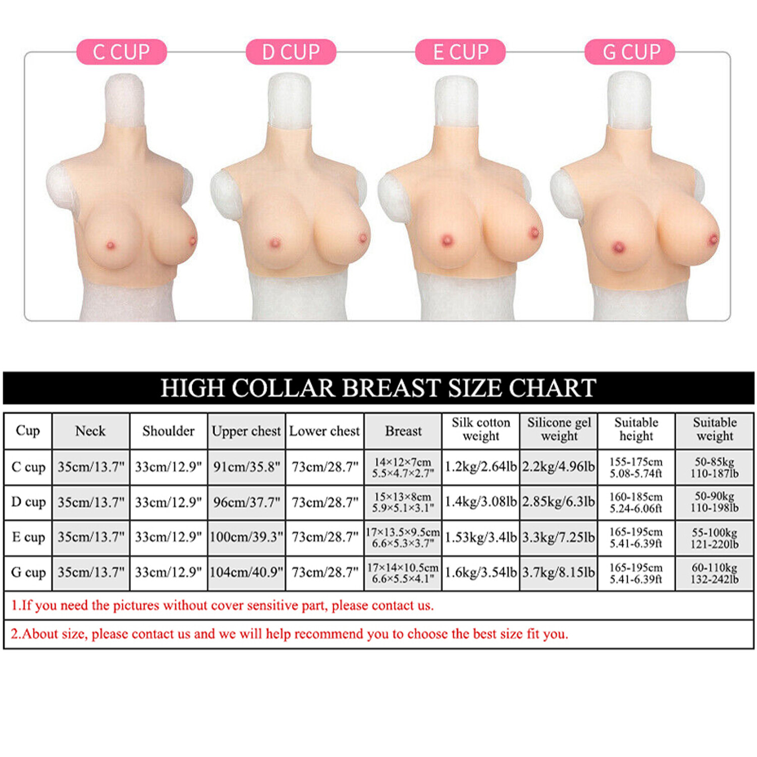 B-H Cup Realistic Breast Forms Silicone Fake Boobs For Crossdresser Drag Queen